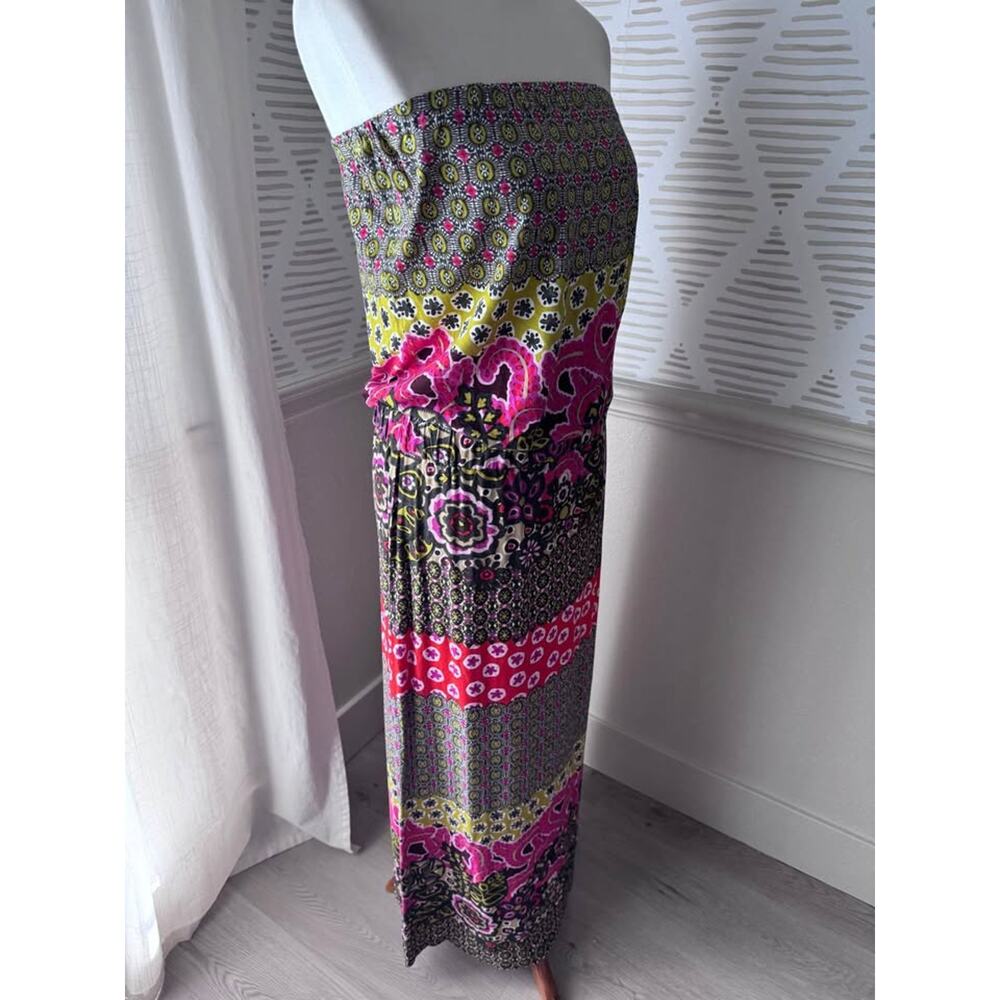 Anthropologie Uncle Frank Small Strapless Drop Waist Boho Maxi Dress - Picture 8 of 10